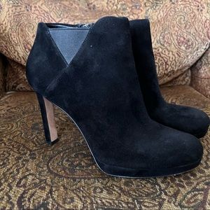 Via Spiga Suede Black Ankle Boots